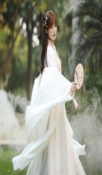 2019 Neues traditionelles chinesisches Feenkostüm, alte Han-Dynastie-Prinzessin-Kleidung, nationales Outfit, Bühnenkleid, Volkstanzkostüm, Dr4908849