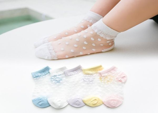 5 pairslot verão meninas meias para crianças estilo de malha bebê menina meias florais com renda elástica dot flores meia inteira y21320453