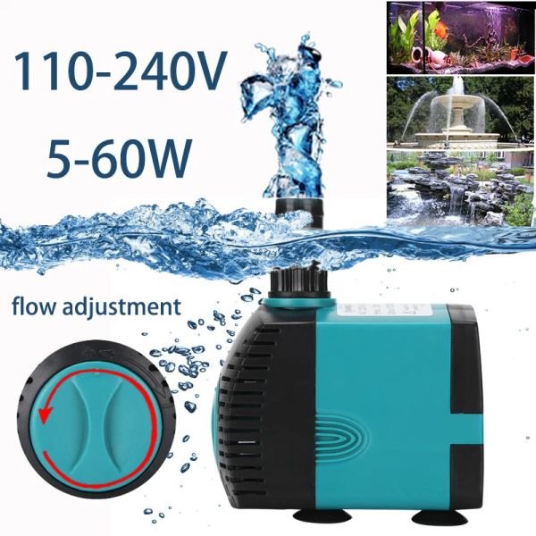 Bombas aquário bomba de água submersível 360w fonte filtro lagoa de peixes silencioso bomba de água tanque fonte bomba de sucção lateral ue eua reino unido plug