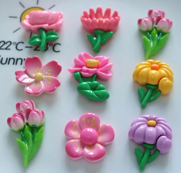 Minyatürler 100 PCS Simülasyon Reçine Düz Back Flower Cabochon Kawaii DIY Scrapbook Saç Bows Merkez Aksesuarları