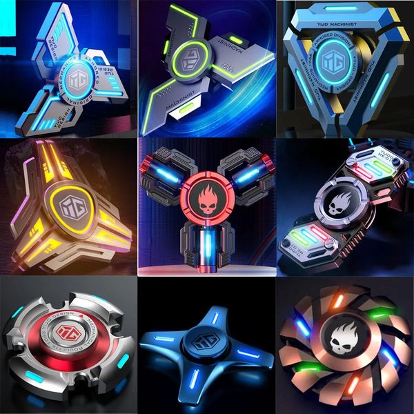 ADJUDICATION Metal Fidget Spinner Bearing R188 Fingertip Gyro Luminoso com acessórios de torção de mão Brinquedo de estresse para adultos e crianças 240301