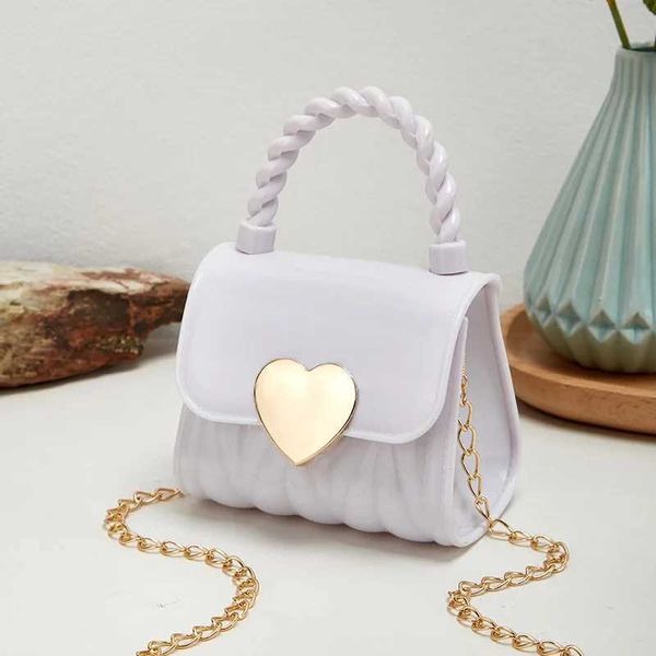 Zaini per bambini Portamonete a tracolla in PVC Portamonete moda bambino Mini borse Bella decorazione a forma di cuore Borsa a catena piccola Borsa in gelatina per ragazzaL2403