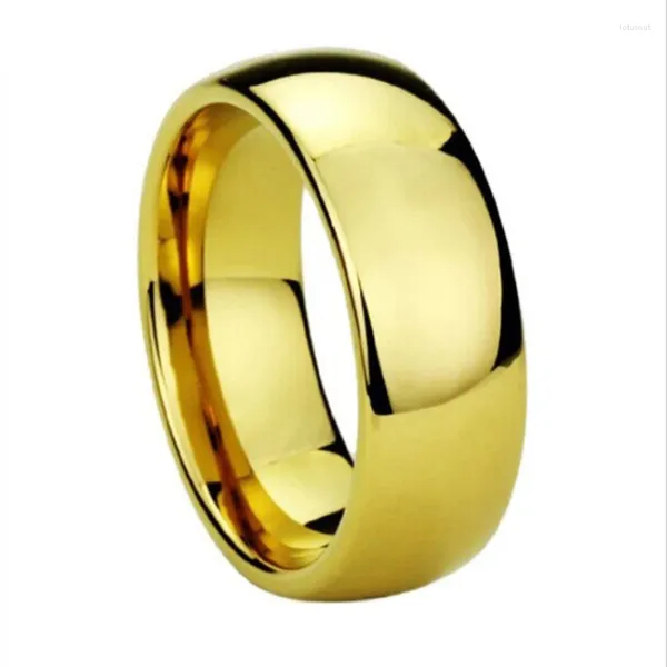 Anéis de cluster gota 8mm tungstênio casamento banda cor de ouro para homens noivado anel de dedo aliança clássico jóias tamanho 4 to15