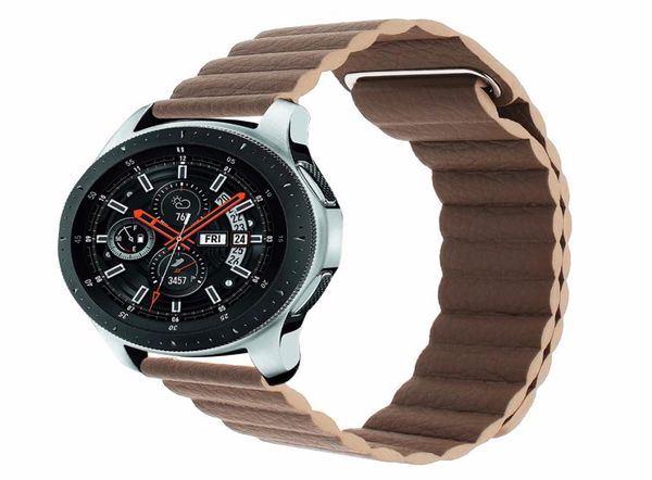 Cinturino in pelle con cinturino milanese 22mm 20mm per Samsung Galaxy Watch 46mm 42mm Bracciale con cinturino a sgancio rapido con cinturino magnetico attivo5353193