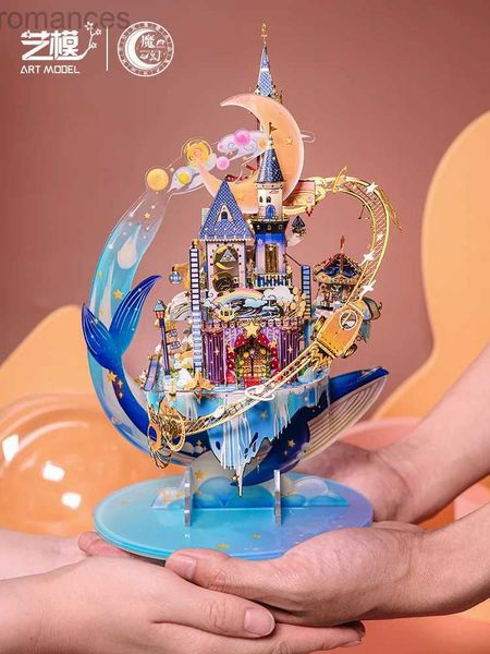 3D Puzzles Art Modelo 3D Metal Puzzle Starlit Amusement Park Modelo Kits DIY Corte A Laser Montar Jigsaw Brinquedos Presente Para Crianças 240314