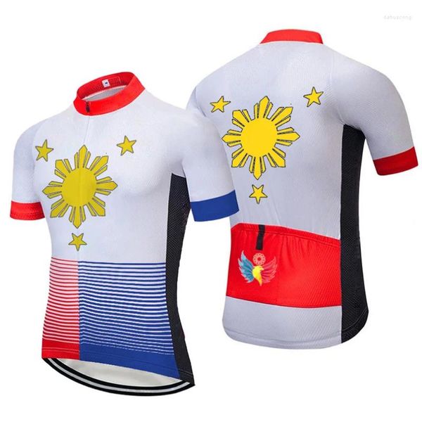 Jaquetas de corrida Filipinas Verão Manga Curta Road Jersey Bicicleta Jaqueta Run Escalada Camisa Roupas Ciclismo Bicicleta Top Downhill Race