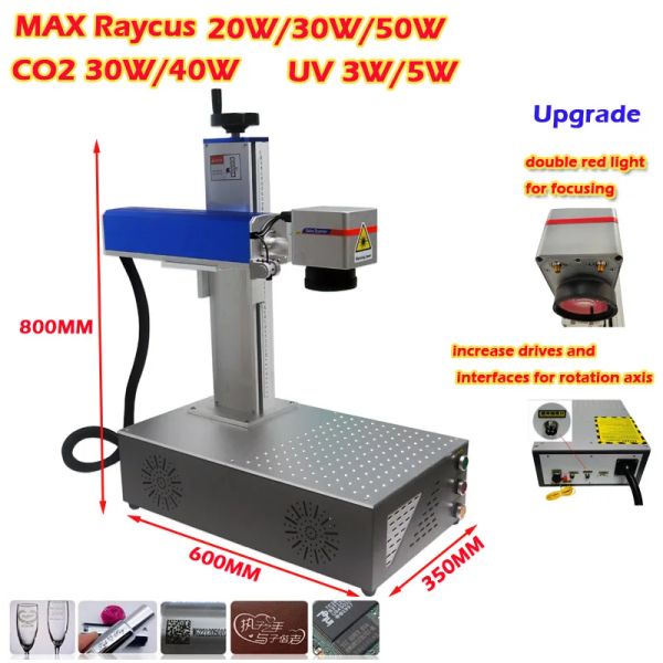 Ly desktop mini max raycus galvo scanner alinhar sistema tudo em um co2 óptico uv fibra laser placa de identificação máquina marcação 20w 30w 50w