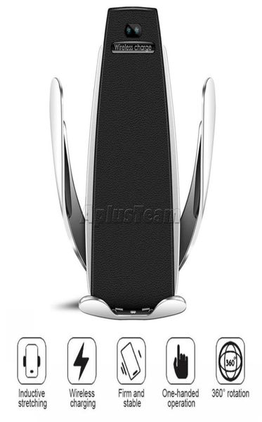 Drahtloser Kfz-Ladegerät-Steckdosenhalter S5, automatische Klemmung, schnelles Aufladen, Handy-Halterung im Auto für Smartphones für Samsung New8427034
