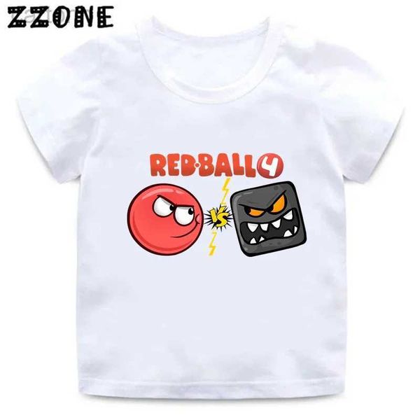 T-shirt Vendita calda Red Ball 4 Stampa Cartoon Kids T-shirt Gioco divertente Neonate Vestiti Ragazzi T-shirt manica corta Bambini TopsHKP5849 ldd240314