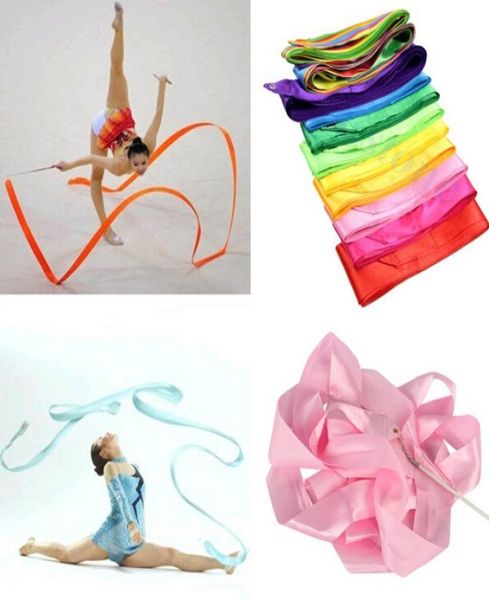 Bunte Fitnessbänder, Tanzband, Fitnessstudio, Rhythmische Gymnastik, Kunstgymnastik, Ballett, Streamer, Wirbelstab, Geschenk, 9 Farben, 9140390