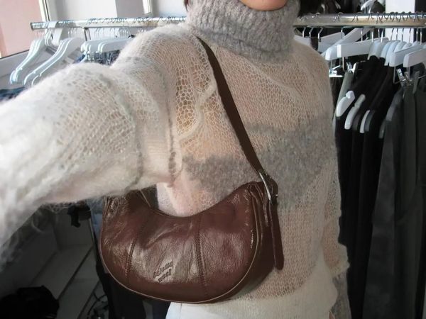 Nicho espanhol marca design paloma lã ervilha pão lmportado cera de óleo couro axilas crossbody bolinho para mulheres sacos ombro 240301