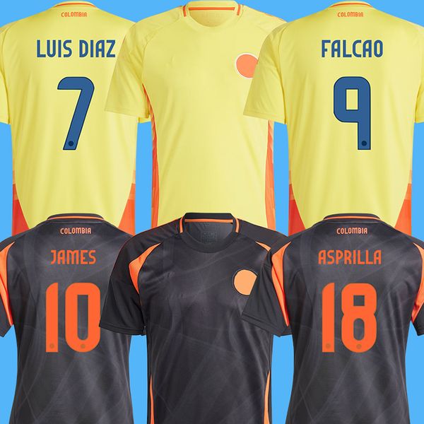 2024 Maglie da calcio Colombia 10 Valderrama Luis Diaz Falcao James Home 24 25 Colombia Shirt Football Shirt Cuadrado National Team Men Kit Kit Kit Camiseta de Fubol