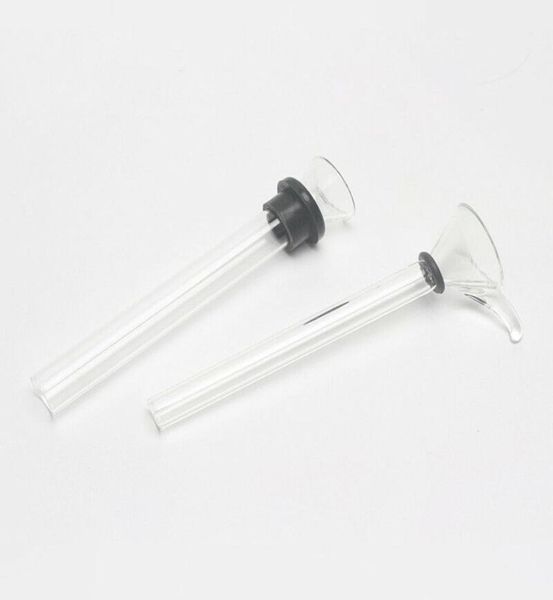 Tubi in vetro Downstem 12mm Stelo maschio diffuso stile imbuto scorrevole con tubo adattatore in gomma nera per fumare tubi dell'acqua Bong4745799