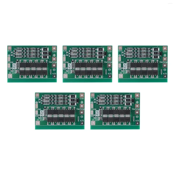 Controle Home Inteligente 5 PCS 3S 60A Li-Ion Bateria De Lítio Placa De Proteção 18650 BMS Para Motor De Furadeira 11.1V 12.6V / 14.8V 16.8V