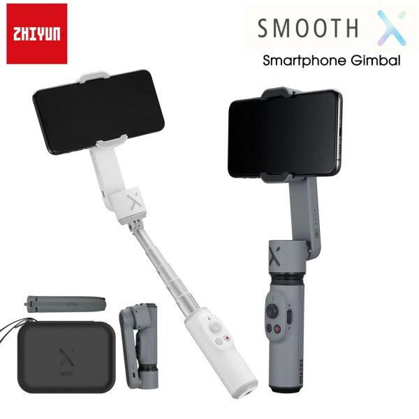 Cabeças Zhiyun Smooth x 2 eixo smartphone Gimbal estabilizador para Xiaomi Redmi Huawei iPhone Samsung Selfie Stick Stick Stabilizer