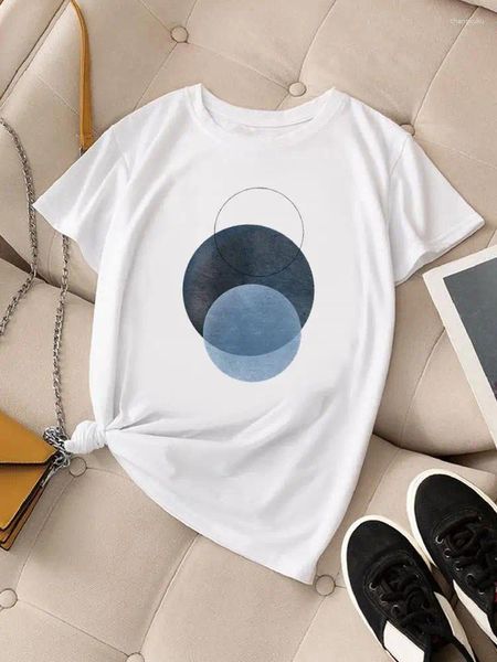 T-shirt da donna Astratta Bella tendenza Carino anni '90 Abbigliamento Donna Moda Casual Stampa Top Manica corta Lady O-Collo Camicia T-shirt grafica