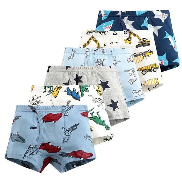 Calcinha venda de alta qualidade meninos boxer shorts calcinha crianças crianças dinossauro carro roupa interior 2-10 anos de idade 3 pcs 240228 gota entrega bebê, dhkly