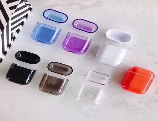 Custodie rigide per PC semplici e cristalline per AirPods 12 Custodia ultrasottile color caramella per auricolari per Airpods Coperchio della scatola di ricarica S4225792