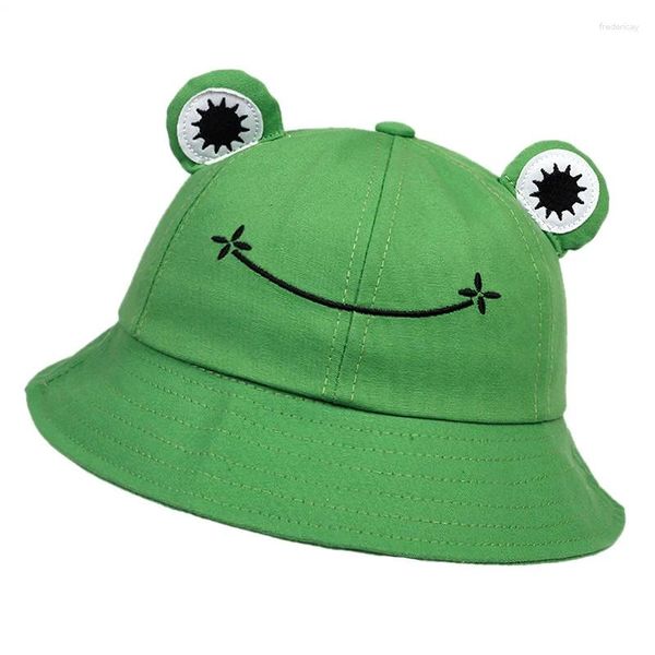 Береты, милые шляпы-ведра с лягушкой, женская шляпа, летняя уличная солнцезащитная кепка для рыбалки, хлопковая дикая панама