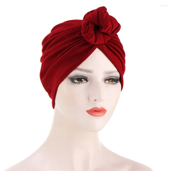 Roupas étnicas Bandanas para Mulheres Muçulmano Torção Kont Hijab Chapéu Interno Bonnet Câncer Chemo Caps Elástico Turbante Headwrap Femme Capa