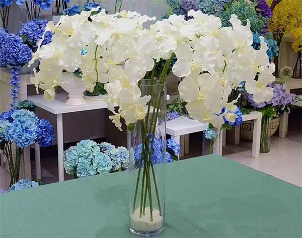 Seda phalaenopsis comprimento artificial orquídea vanda branco rosa fúcsia verde para flor de casamento festa em casa natal vitrine decoração zz