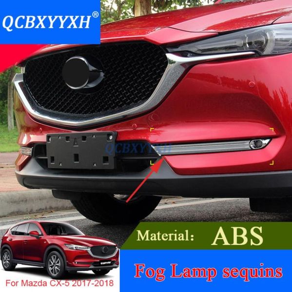 QCBXYYXH CarStyling 2 peças ABS frente luz de neblina guarnição capa para Mazda CX5 2017 2018 lâmpada de neblina traseira externa lantejoulas acessórios 6347408