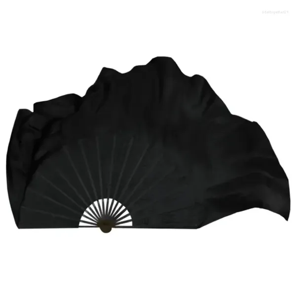 Palco desgaste completo preto real seda bambu fã véu pares (1l 1r) mulheres dança do ventre meia lua círculo camadas duplas peso leve 41cm 86cm