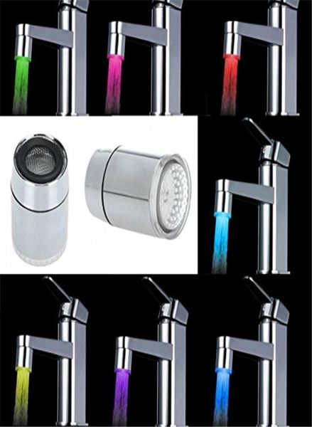 1pcs 7 renk değiştirme mini mutfak banyo aksesuarları LED hafif su akışı musluk tap9921939