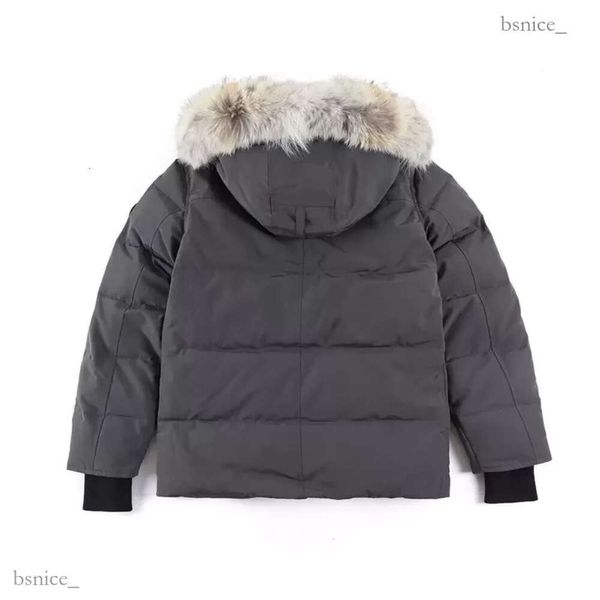 Piumino da uomo di alta qualità Cappotto d'oca Cappotto di vera pelliccia di lupo canadese Wyndham Cappotto Abbigliamento Casual Stile moda Capispalla invernale Parka da esterno 286