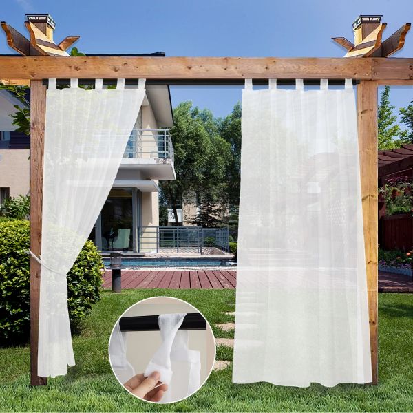 Tende Da Giardino Tende Trasparenti Impermeabili Per Interni Esterni Tab Top Voile Netto Tende Per Finestre Per Patio Pergola Cabana Decorazione Pannelli In Tulle