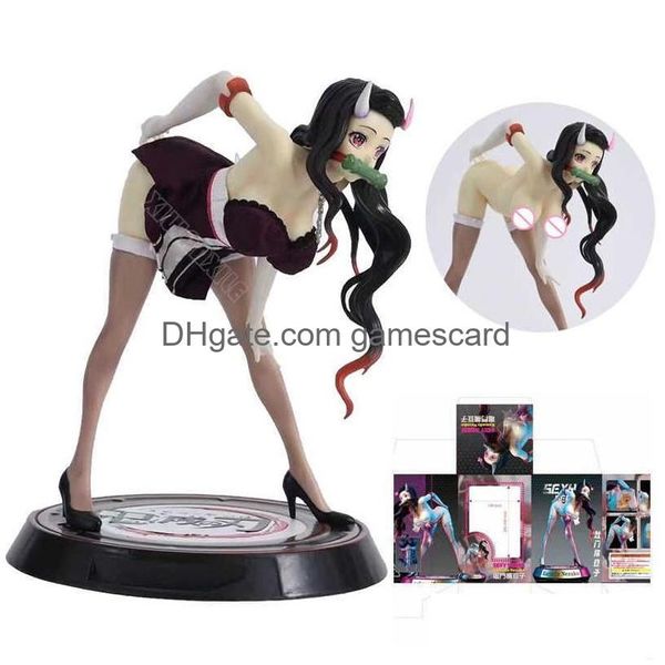 Figuras de brinquedo de ação Figuras de brinquedo de ação 23cm Kimetsu No Yaiba Figura Demon Slayer Kamado Nezuko Y Girl Mitsuri/Shinobu Estatueta Modelo Dh2Pj