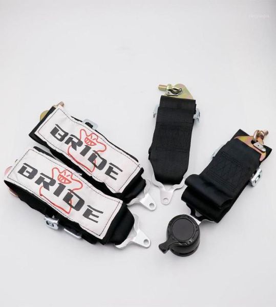 Универсальный 3-дюймовый 4-точечный ремень безопасности для гонок BRIDE черного цвета с фиксатором на плече, быстроразъемный фиксатор 8783362