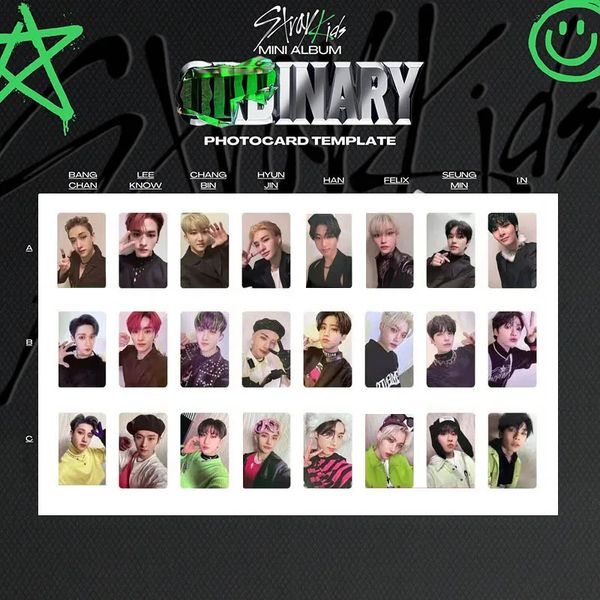 8PcsSet Kpop STRAY KIDS Lomo Card SKZ Álbum Pocard Cartões de papel feitos por conta própria Cartaz para fãs presente 240314