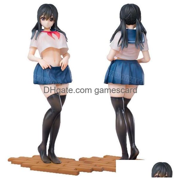 Figuras de brinquedo de ação Figuras de brinquedo de ação 25cm Dezoito Cortina-Chan Y Girl Figura Ilustração por B-Ginga Modelo colecionável Boneca Brinquedos D Dhkbp