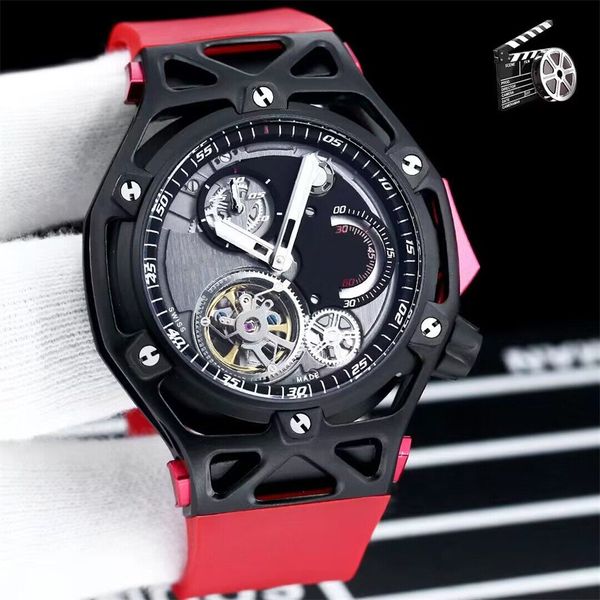 Top Fashion Luxury Brand Fr's 70th Anniversary Watch Tourbillon Cronógrafo Relógio Máquinas de corda totalmente automáticas Inserções de titânio PVD preto Relógios de pulso