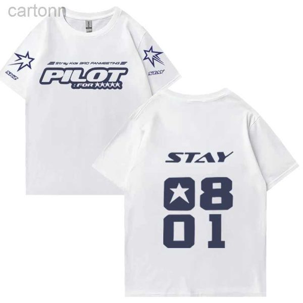 T-shirt Boy Band Stray Kids World Tour 2024 Vendita calda Casual Loose Fashion T-shirt unisex a manica corta Uomo donna 100% cotone Top ldd240314