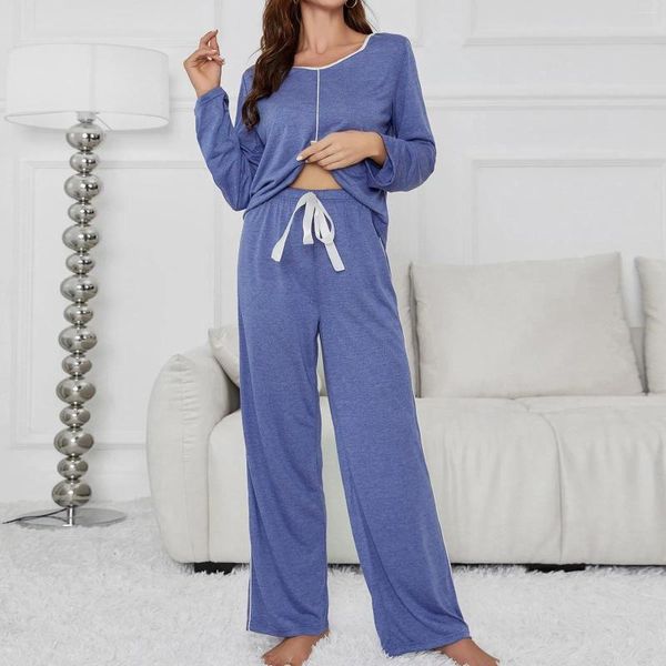 Indumenti da notte da donna Donna Taglie forti Pigiama da ragazza Set Moda Homewear Autunno Inverno Pigiama da notte senza soluzione di continuità Set Tinta unita Addensare Velluto