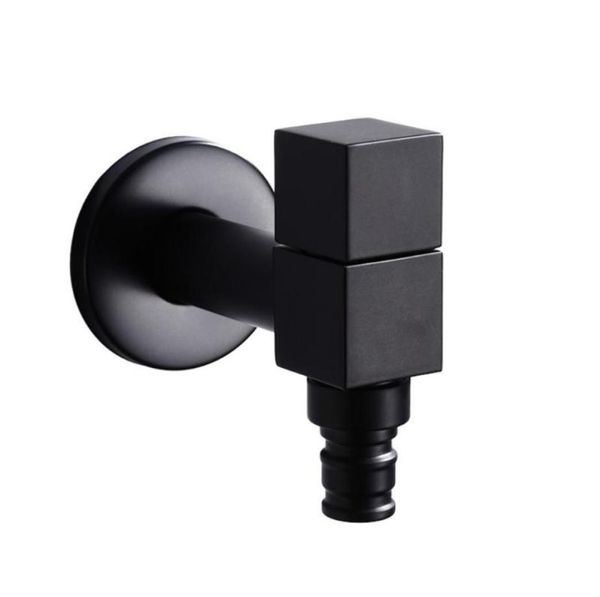 Black Metal Ropper Faucet Wall Wall Washingle Tap Bath Bath Water Mop Pool Taps per giardino Cucina Dropship3514603