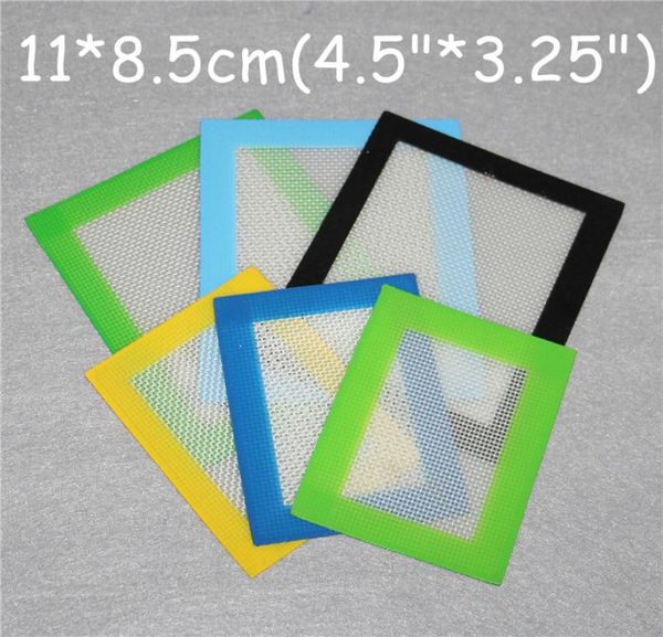 Tapetes de silicone Cera Antiaderente Pads Silicon Dry Herb Mats 1185cm Food Grade Baking Mat Dabber Sheets Jars Dab Pad Verde Azul Amarelo2273495