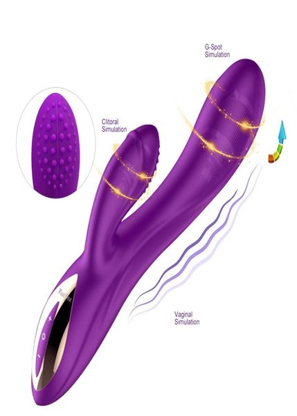 Vibratore del coniglio 10 velocità G Spot vibratore del vibratore del silicone impermeabile stimolatore del clitoride vaginale massaggiatore giocattoli del sesso per le donne T1912217791245