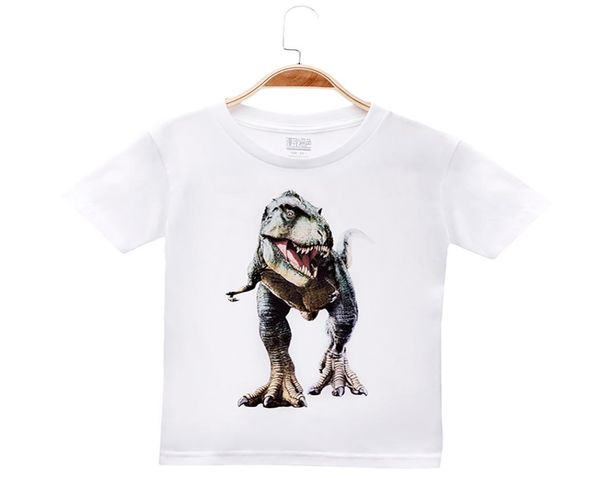 2018 Nova Chegada Crianças Roupas Crianças Camisetas Animal Dinossauro 100 Algodão Criança Meninos Camiseta Curta Roupas de Bebê Meninas Tops Tees7930556