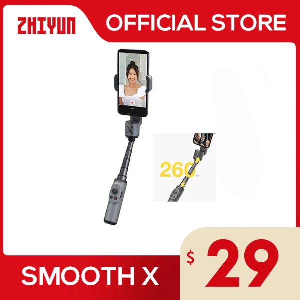 Cabeças Zhiyun Oficial Smootor x Softy Selfie Gimbal Slowie Smartphone Palo para iPhone Samsung Huawei Xiaomi Redmi