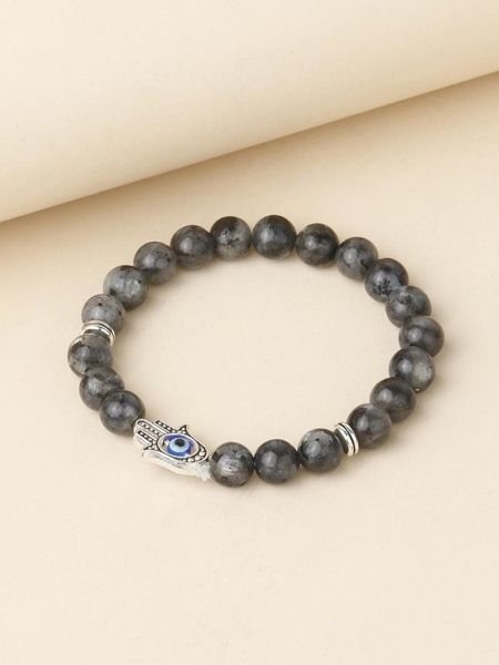 Bangle Oaiite 8mm Preto Glitter Stone Pulseira para Homens Reiki Energia Tima Mão Oração Meditação Equilíbrio Jóias Mulheres