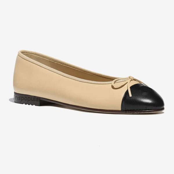 Ballerine Scarpe firmate Donna Ballerina in pelle di lusso C Mocassini Ballerine dal taglio basso Scarpe eleganti Parigi Nero Beige Nudo Primavera Estate Autunno Taglia EUR 34-42