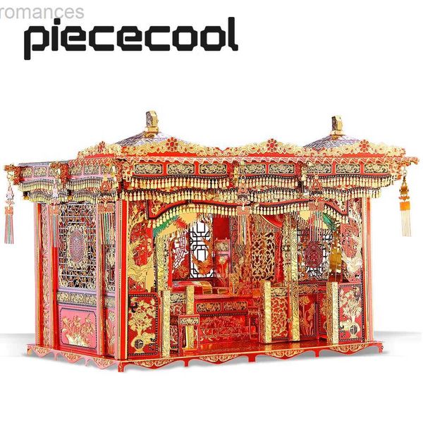 3D Puzzles Piececool 3D Puzzle Casamento Cama Metal Modelo Kits DIY Set Estilo Chinês Brinquedos para Adulto Jigsaw para Relaxtion 240314