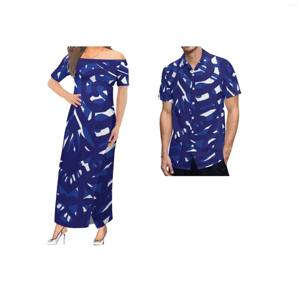 Parti Elbiseleri 2024 Stil Özel Polinezya nedime kapalı omuz yarık balo Samoan Geleneksel