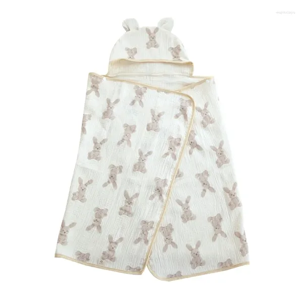 Одеяла для ванной Одеяло для младенцев Мягкое супер впитывающее полотенце Детский душ с шапкой с капюшоном Унисекс Пляж для малышей D5QA