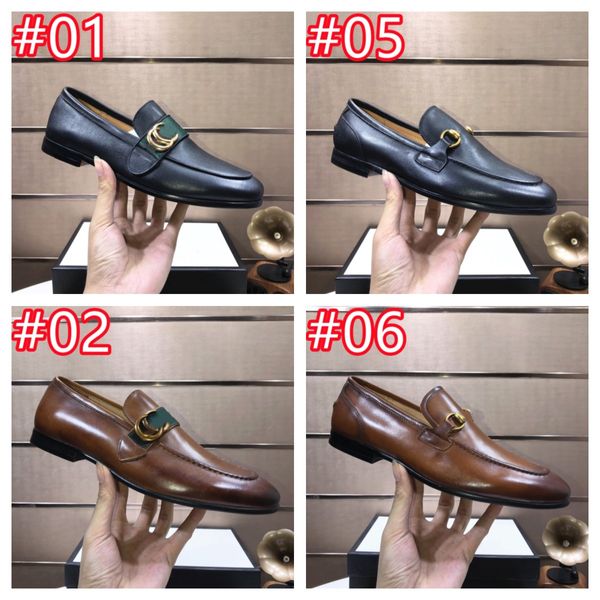 40Style Männer Slip-on-Männer-Kleiderschuh-Oxfords Mode-Business-Designer-Kleid-Herren-Schuhe Neues klassisches Leder Luxuriöse Herren-Anzugschuhe Herrenschuhe Größe 6,5-12