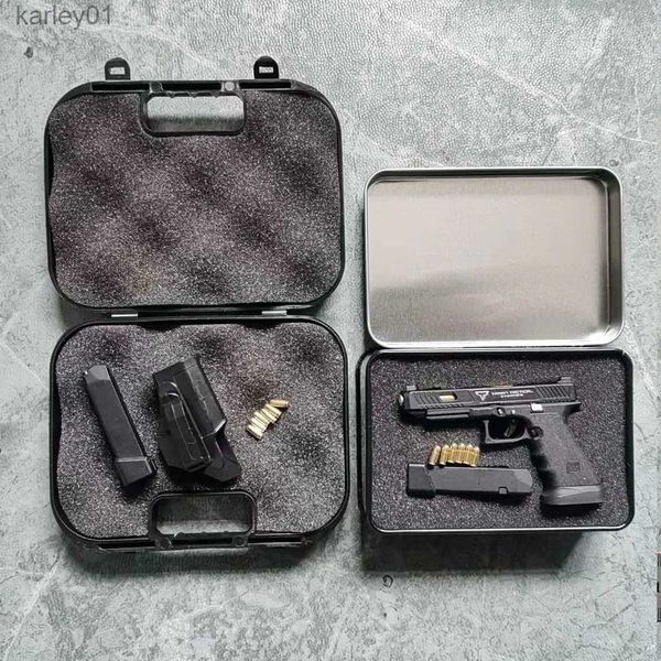 Pistola giocattoli 1 lega Empire G17 G34 modello di pistola Shell espulsione mini pistola giocattolo portachiavi metallo finto gruppo pistola con fondina yq240314