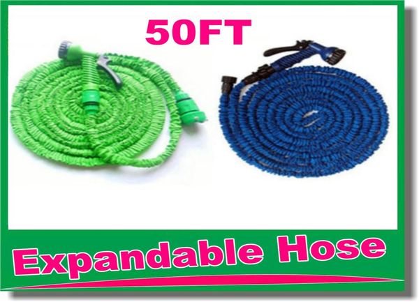 Tubo retrattile da 50 piedi di alta qualità Tubo da giardino espandibile Tubo dell'acqua con connettore rapido colore blu verde con pistola ad acqua OMD92542808